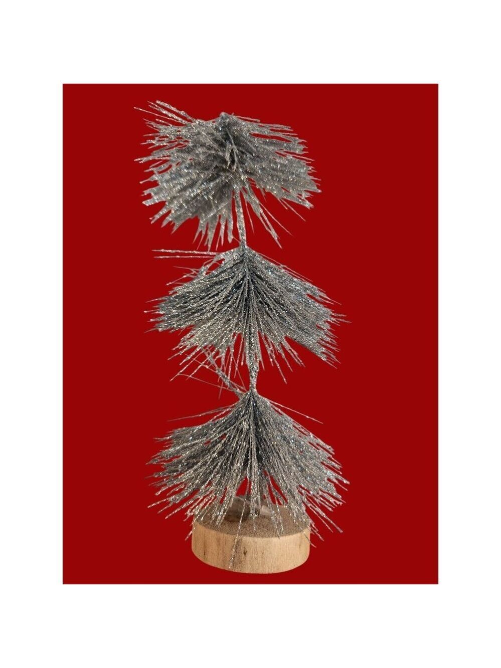 Glitter Bottle Brush Christmas Tree Set 3 Pcs 6 9 Inch - Picture 4 of 10